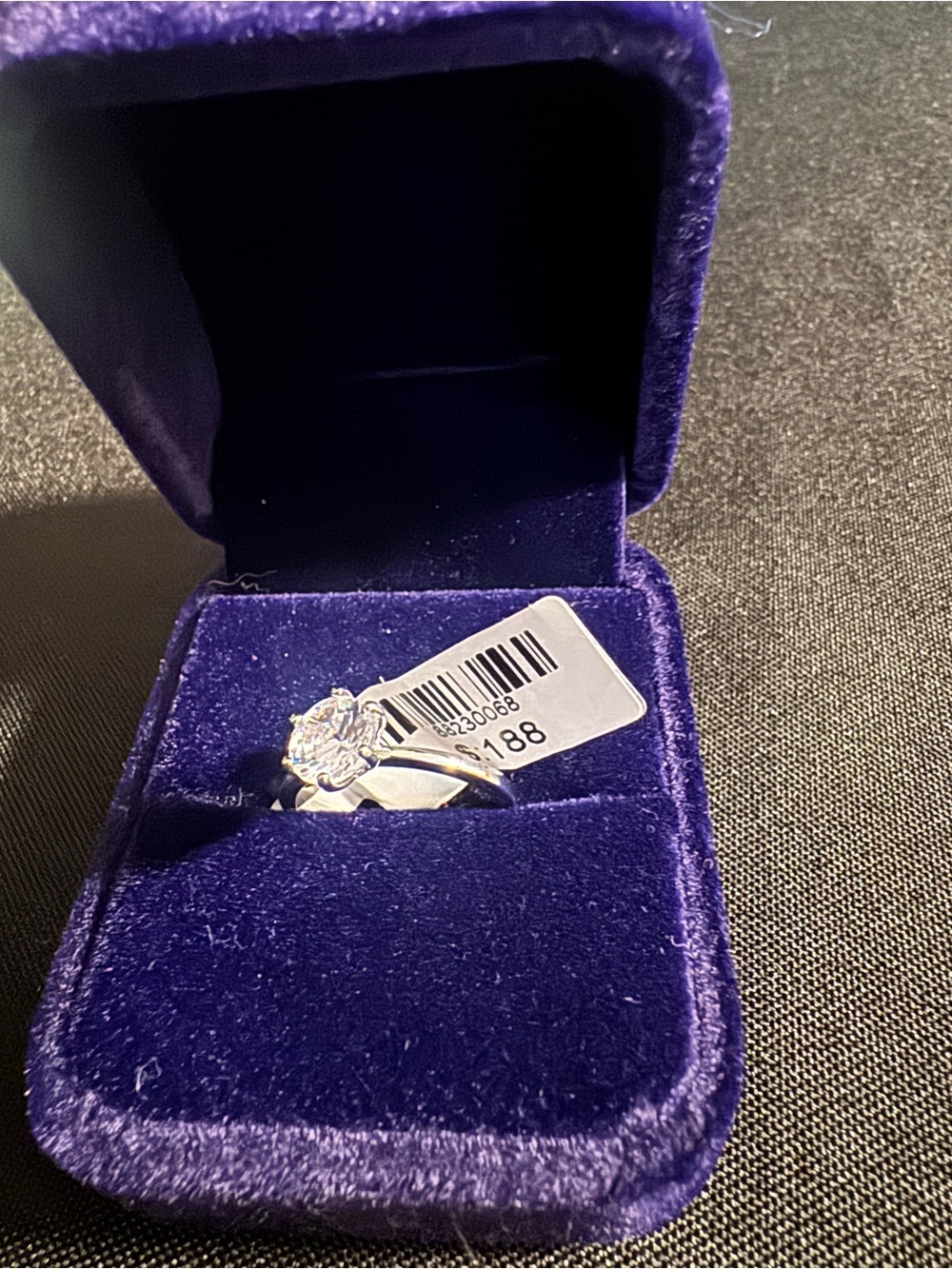 Silver Floral Solitaire Ring in Blue